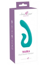 Бирюзовый вибратор NAIRA Dual Heads Vibrator - 17,5 см. - Orion