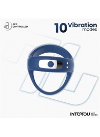 Синее интерактивное эрекционное виброкольцо Rank - Intoyou - в Туле купить с доставкой