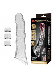 Прозрачный фаллоудлинитель с 3 вставками - 28 см. - Baile - в Туле купить с доставкой