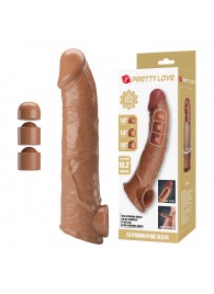 Карамельный фаллоудлинитель с подхватом мошонки Silas - 26 см. - Baile - в Туле купить с доставкой