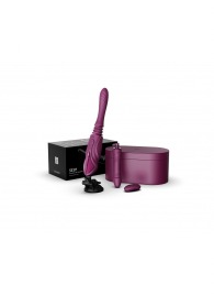 Фиолетовая секс-машина с функцией нагрева, насадками и присоской Sesh - Zalo - купить с доставкой в Туле