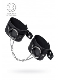 Черные оковы из толстой кожи с люверсами - Pecado - купить с доставкой в Туле