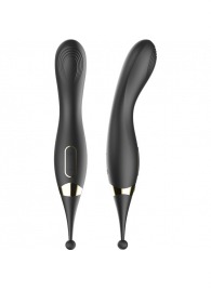 Черный двусторонний вибратор-пульсатор - Ibiza