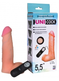 Фаллическая насадка Харнесс UNICOCK 5,5  с вибрацией - 17 см. - LOVETOY (А-Полимер) - купить с доставкой в Туле