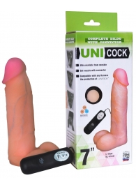 Фаллическая насадка Харнесс UNICOCK 7  с вибрацией - 19 см. - LOVETOY (А-Полимер) - купить с доставкой в Туле
