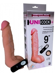 Фаллическая насадка Харнесс UNICOCK 9  с вибрацией - 24 см. - LOVETOY (А-Полимер) - купить с доставкой в Туле