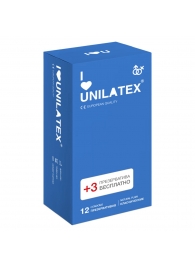 Классические презервативы Unilatex Natural Plain - 12 шт. + 3 шт. в подарок - Unilatex - купить с доставкой в Туле