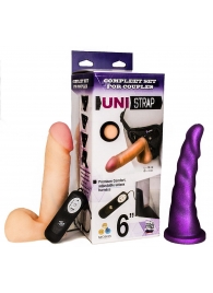 Вибрострапон с двумя насадками UniStrap - 18 и 18 см. - LOVETOY (А-Полимер) - купить с доставкой в Туле