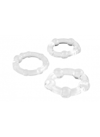 Набор из 3 прозрачных эрекционных колец с разным рельефом - A-toys - в Туле купить с доставкой