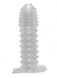 Гелевая прозрачная насадка c шипами - 12 см. - Toyfa Basic - в Туле купить с доставкой