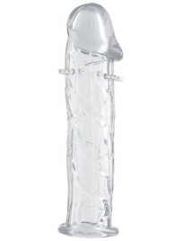 Гладкая прозрачная насадка с усиками под головкой - 12,5 см. - Toyfa Basic - в Туле купить с доставкой