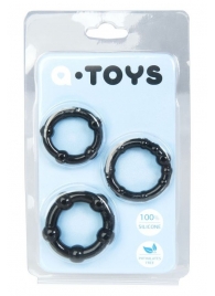 Набор из 3 чёрных эрекционных колец A-toys - A-toys - в Туле купить с доставкой