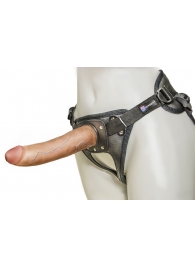 Насадка-фаллоимитатор на кожаных трусиках Harness Ultra Realistic 7  - 18 см. - LOVETOY (А-Полимер) - купить с доставкой в Туле
