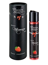 Массажное масло с ароматом клубники Huile de Massage Gourmande Fraise des Bois - 59 мл. - Plaisir Secret - купить с доставкой в Туле