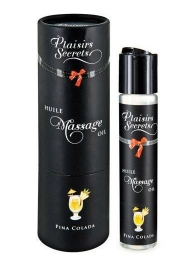 Массажное масло с ароматом пина колады Huile de Massage Gourmande Pina Colada - 59 мл. - Plaisir Secret - купить с доставкой в Туле