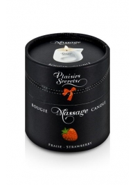 Массажная свеча с ароматом клубники Bougie de Massage Gourmande Fraise - 80 мл. - Plaisir Secret - купить с доставкой в Туле