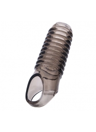 Дымчатая насадка с рёбрышками и подхватом мошонки ToyFa XLover - 12,5 см. - ToyFa - в Туле купить с доставкой