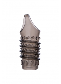 Открытая дымчатая насадка с точками и рёбрами ToyFa XLover - 11,5 см. - ToyFa - в Туле купить с доставкой