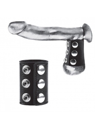 Утяжка на пенис на кнопочках 100% PVC STRAP WITH METAL SNAP - BlueLine - купить с доставкой в Туле