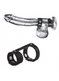 Утяжка на пенис с клёпками Duo Snap Cock And Ball Ring - BlueLine - купить с доставкой в Туле