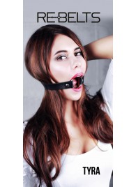 Чёрный кожаный чокер-кляп Tyra Black - Rebelts - купить с доставкой в Туле