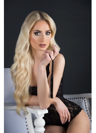 Чёрная мини-плеть из резины Rubber Mini Whip - 22 см. - Blush Novelties - купить с доставкой в Туле