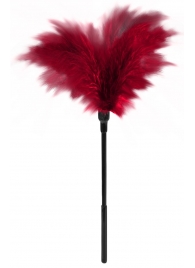 Пластиковая метелочка с красными пёрышками Small Feather Tickler - 32 см. - Blush Novelties - купить с доставкой в Туле