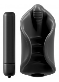 Чёрный мастурбатор Vibrating Silicone Stimulator с вибрацией - Pipedream - в Туле купить с доставкой