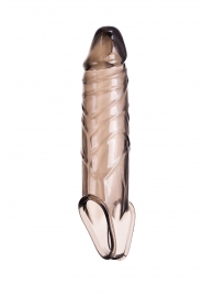 Дымчатая фаллическая насадка с подхватом и закрытой головкой - 16,2 см. - ToyFa - в Туле купить с доставкой