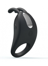 Чёрное эрекционное кольцо с вибрацией Rabbit Vibrator - Baile - в Туле купить с доставкой