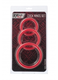 Набор из 3 красных эрекционных колец различного диаметра - ToyFa - в Туле купить с доставкой