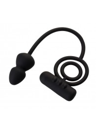 Чёрное эрекционное кольцо с вибропулькой и анальным хвостом - Erotist Adult Toys - в Туле купить с доставкой