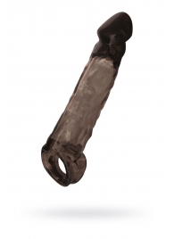 Чёрная насадка на пенис Tс подхватом - 19,5 см. - ToyFa - в Туле купить с доставкой