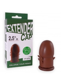 Коричневый латексный удлинитель пениса 2.5 in с шипиками - Sitabella - в Туле купить с доставкой