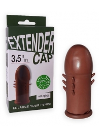 Коричневый латексный удлинитель пениса 3.5 in с шипиками - Sitabella - в Туле купить с доставкой