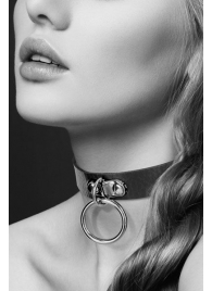 Узенький ошейник из полиуретана с кольцом - Bijoux Pour Toi - купить с доставкой в Туле