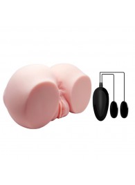 Телесный мастурбатор с двумя любовными тоннелями и вибрацией - Baile - в Туле купить с доставкой