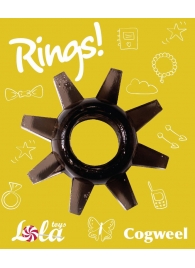 Чёрное эрекционное кольцо Rings Cogweel - Lola Games - в Туле купить с доставкой