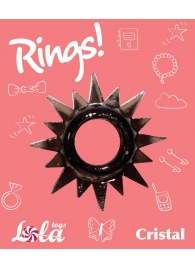 Чёрное эрекционное кольцо Rings Cristal - Lola Games - в Туле купить с доставкой