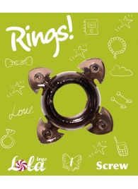 Чёрное эрекционное кольцо Rings Screw - Lola Games - в Туле купить с доставкой