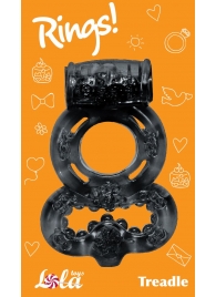 Чёрное эрекционное кольцо Rings Treadle с подхватом - Lola Games - в Туле купить с доставкой