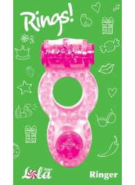 Розовое эрекционное кольцо с вибрацией Rings Ringer - Lola Games - в Туле купить с доставкой