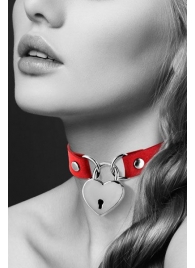 Красный чокер с замком в форме сердца - Bijoux Pour Toi - купить с доставкой в Туле