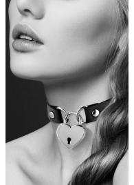 Черный чокер с замком в форме сердца - Bijoux Pour Toi - купить с доставкой в Туле