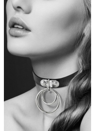 Черный чокер с двумя кольцами - Bijoux Pour Toi - купить с доставкой в Туле