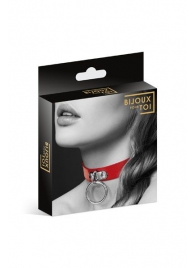 Красный узенький чокер с кольцом - Bijoux Pour Toi - купить с доставкой в Туле