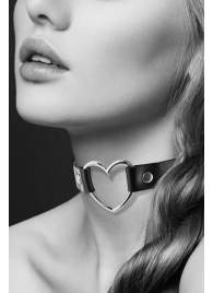 Чёрный чокер с кольцом в форме сердца - Bijoux Pour Toi - купить с доставкой в Туле