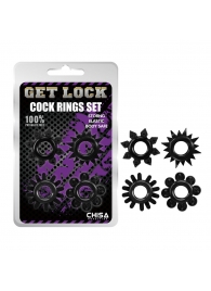 Набор из 4 черных эрекционных колец Get Lock - Chisa - в Туле купить с доставкой