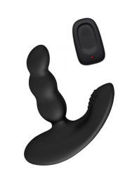 Черный силиконовый стимулятор простаты Levett Nitoc с пультом ДУ - Levett - в Туле купить с доставкой