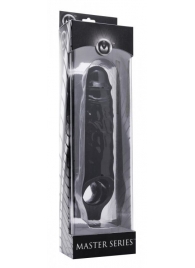 Чёрная увеличивающая насадка на член Mamba Cock Sheath Packaged - 16,5 см. - XR Brands - в Туле купить с доставкой